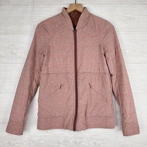 Lululemon The Bomb Bomber Reversible Jacket Women Size 4 Bark‎ Berry Rose Pink